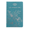 Blue Gratitude Journal with Silver Lining - 120 pages - I am Thankful For
