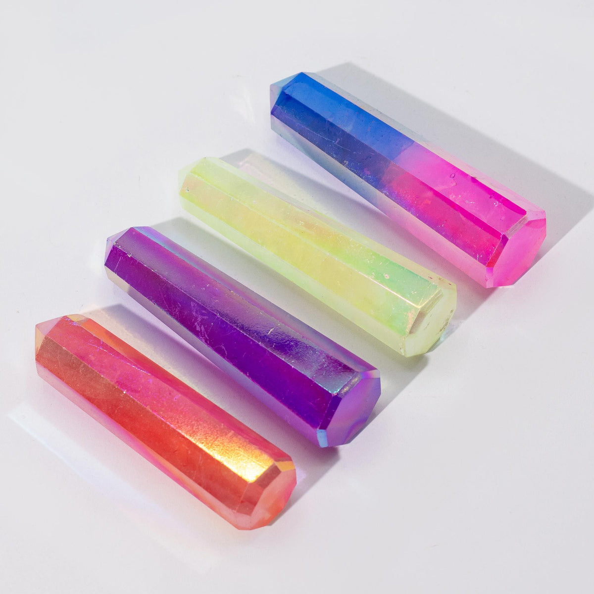 Gemstone Obelisk Point - Aurura Crystal Quartz - Purple - approx 9cm