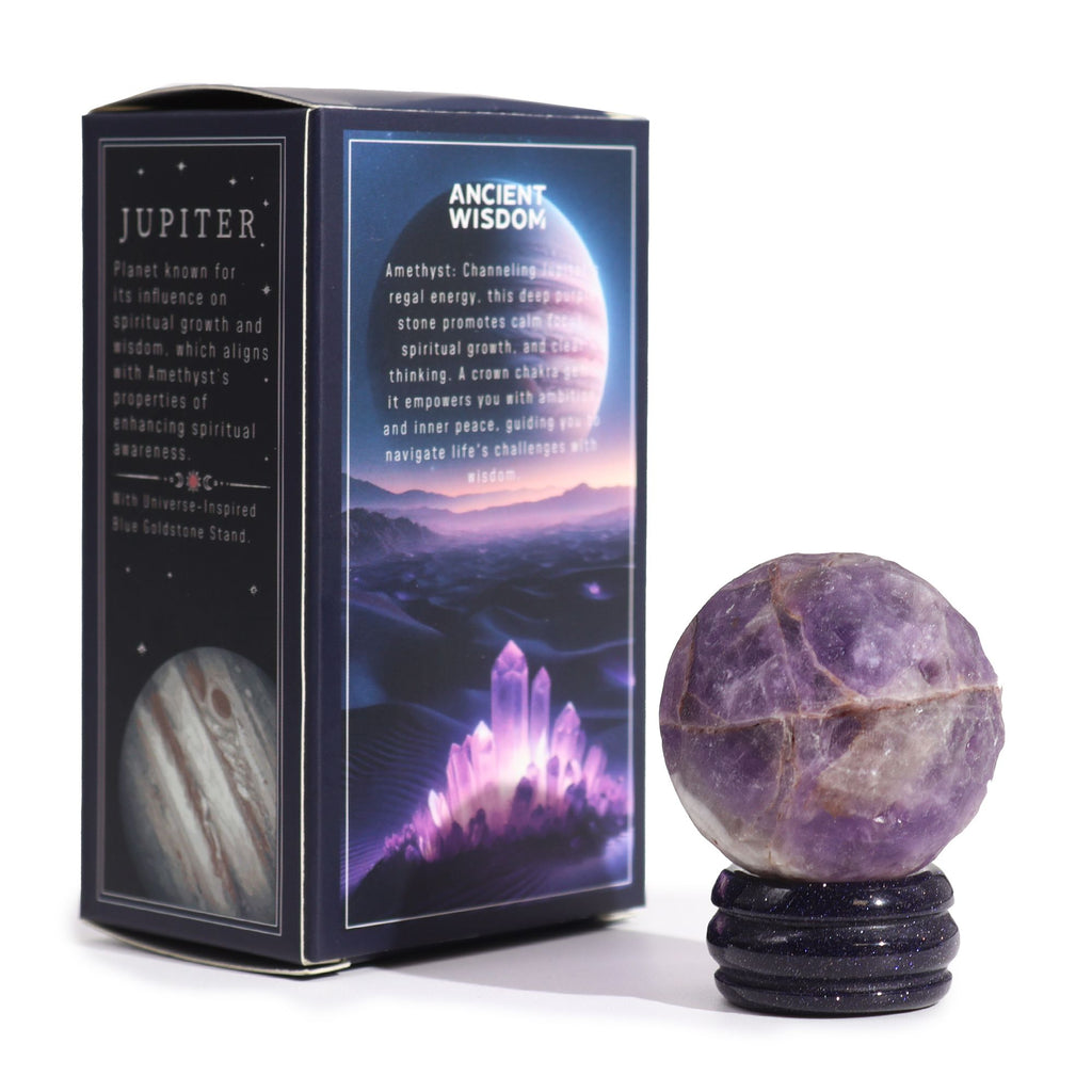 Ametyst Planet on a Sola Goldstone Stand - Jupiter