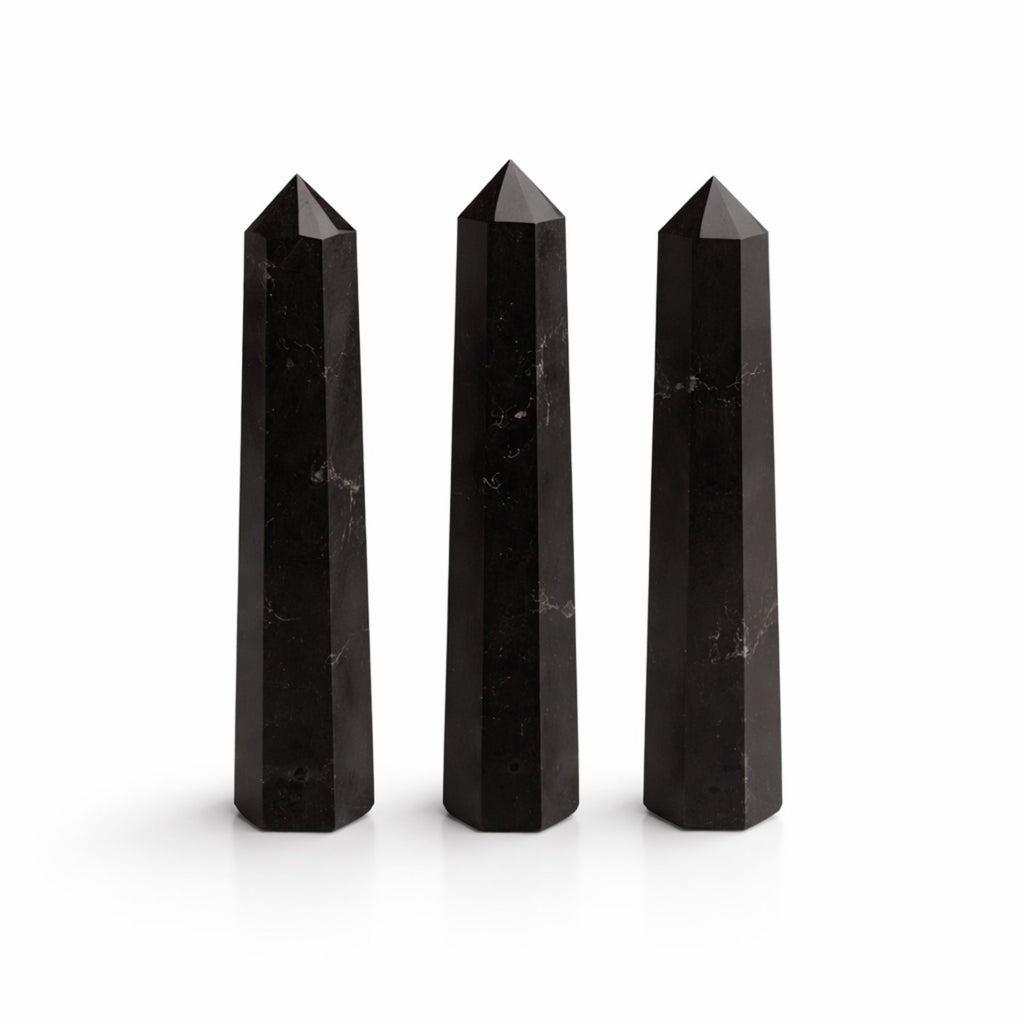 Gemstone Six Face Obelisk Point approx 11cm - Black Tourmaline