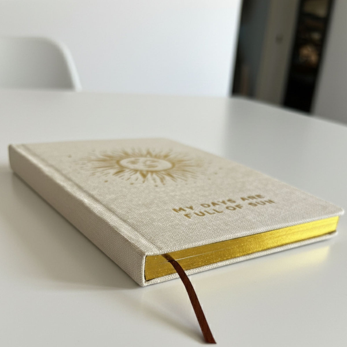 My Days are Full of Sun - Ivory Gratitude Journal with Gold Lining