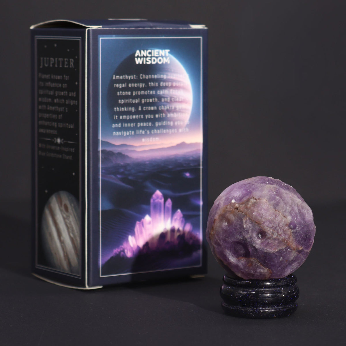 Ametyst Planet on a Sola Goldstone Stand - Jupiter