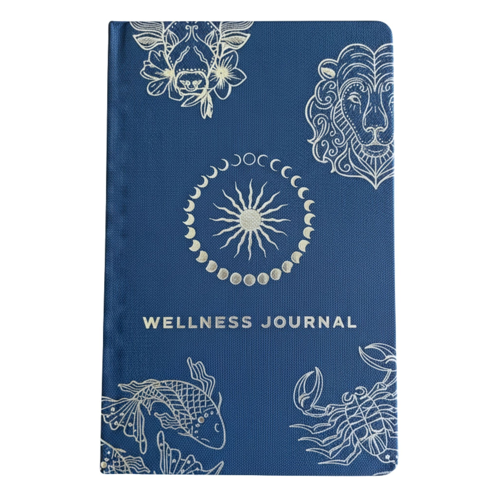 Midnight Blue Wellness Journal - Silver Zodiac