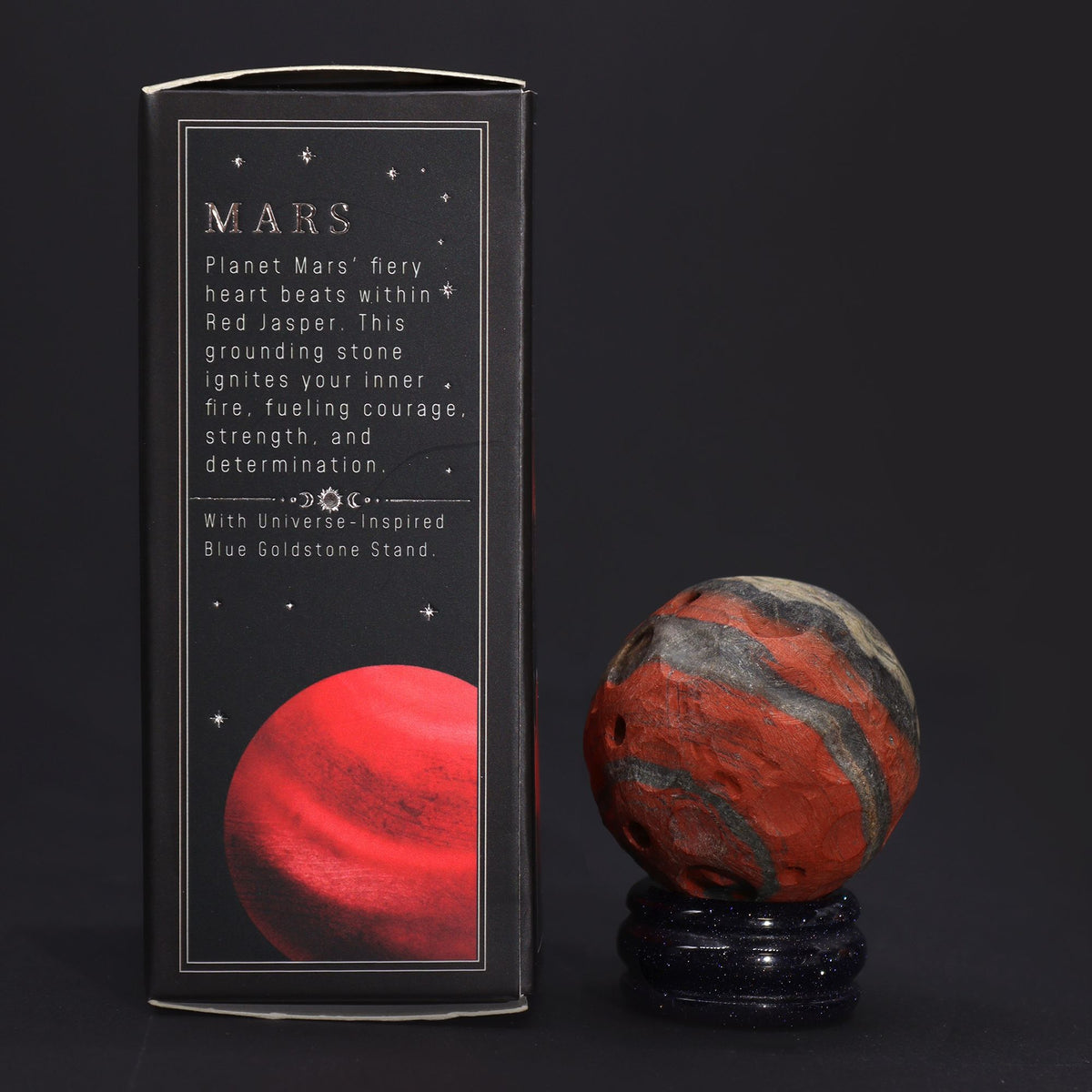 Red Jasper Planet on a Sola Goldstone Stand - Mars