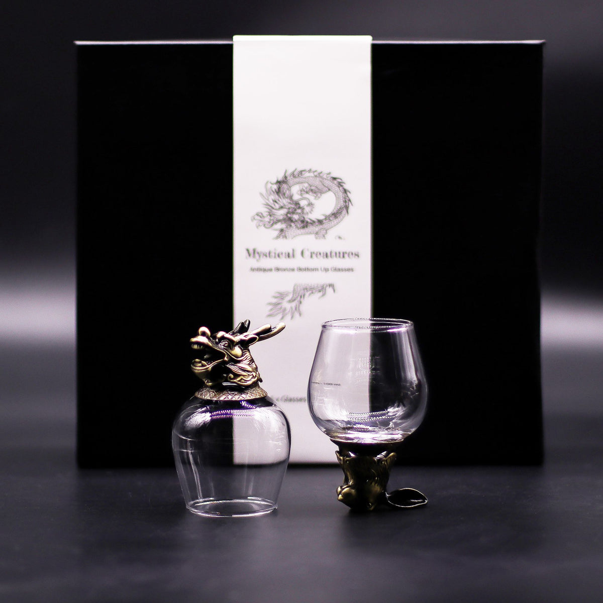 Gift Set of 6 Glasses (100ml) - Mystical Creatures - Antique Bronze