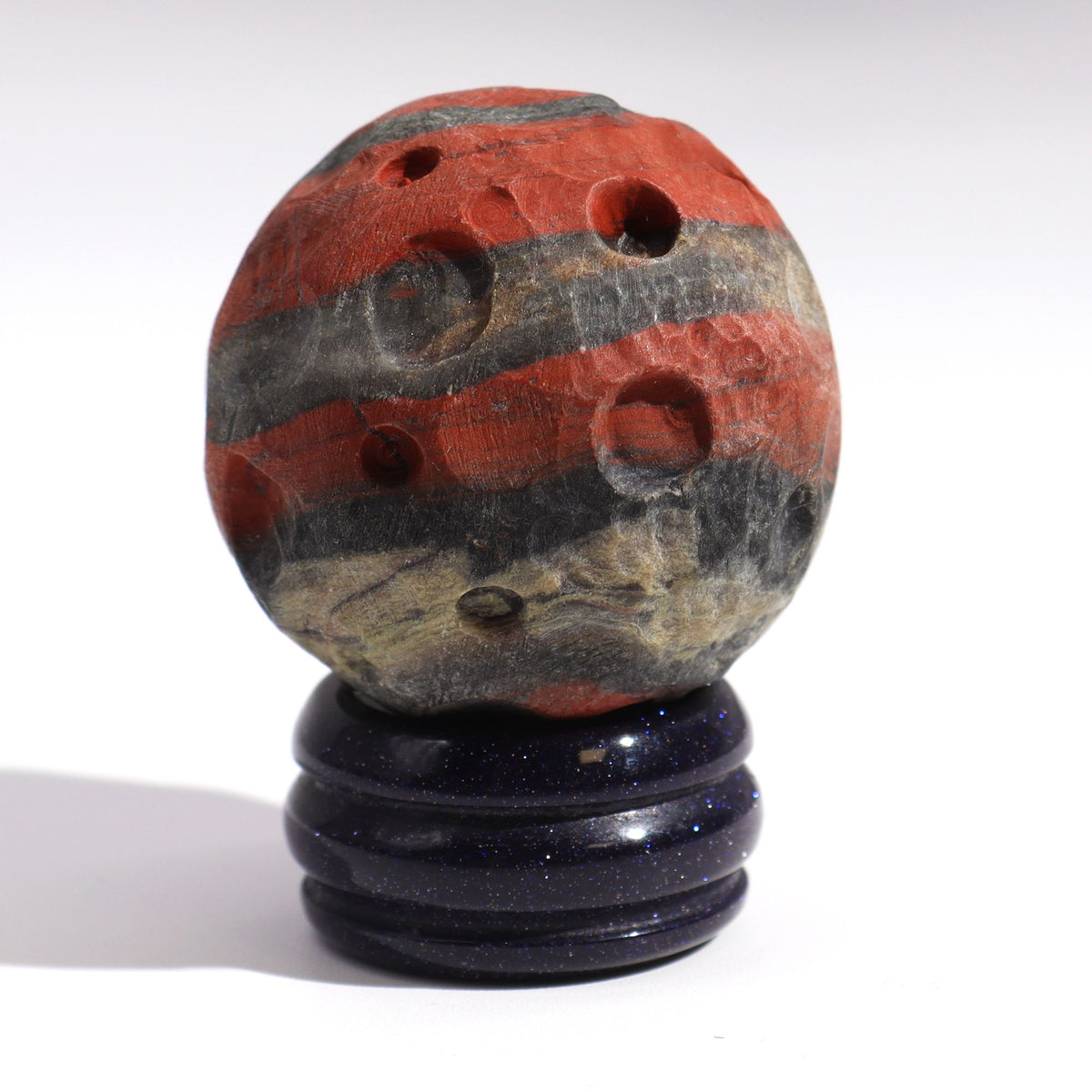 Red Jasper Planet on a Sola Goldstone Stand - Mars