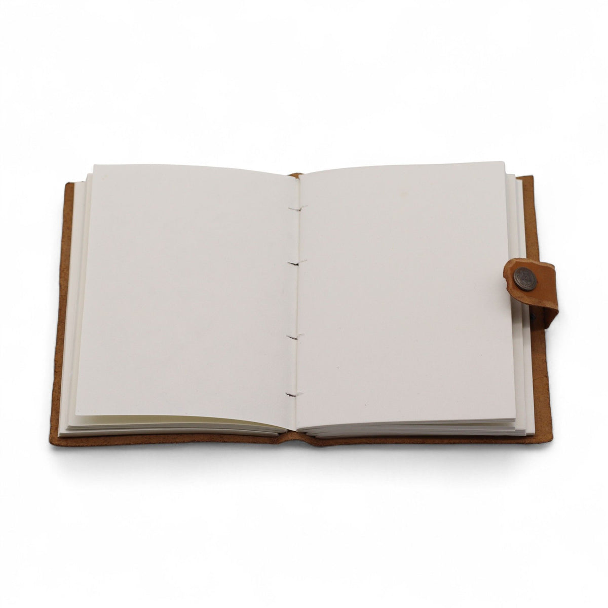 Leather Embossed Notebook – Tan Floral Pattern –  17.8×12.7 cm