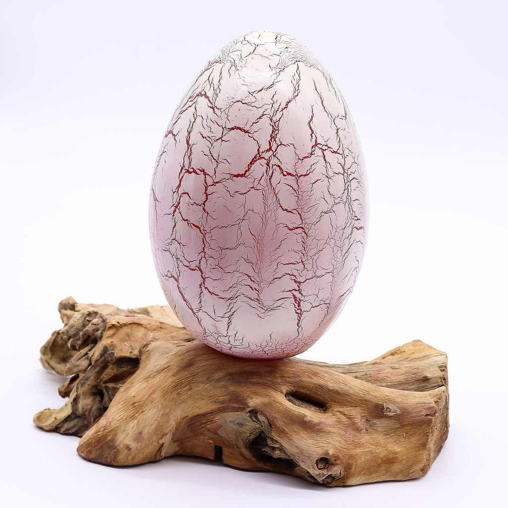 DriftGlow Lamp Crackle Fire Egg Shade - Orange