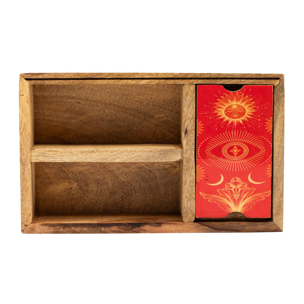 Three Section Tarot Box with Card Holder