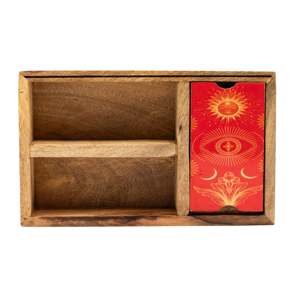 Three Section Tarot Box with Card Holder
