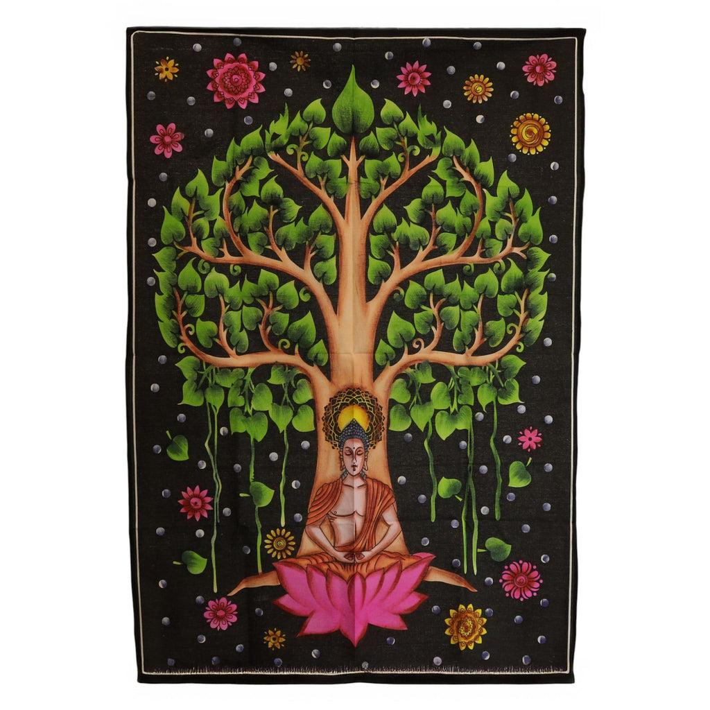 Cotton Wall Art (70x110cm) - Buddha Bodhi Tree