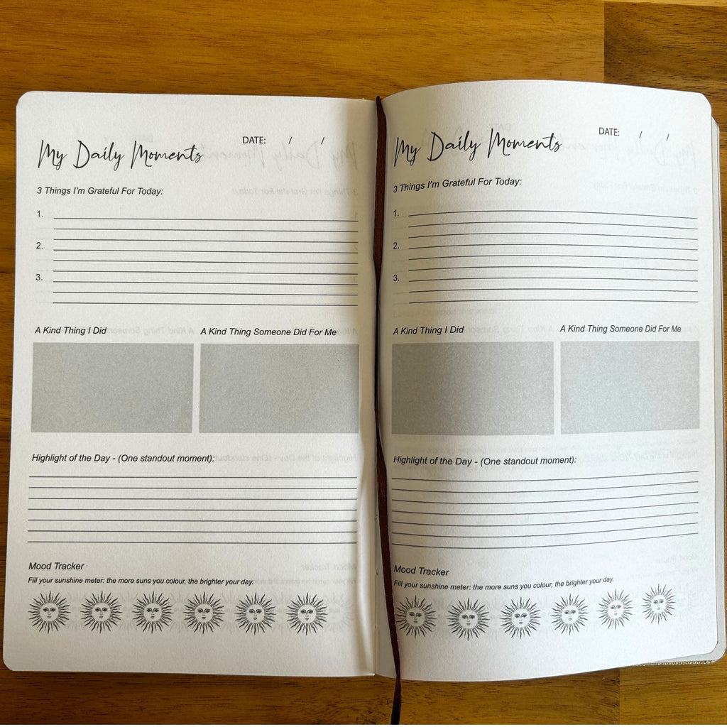 Black Gratitude Journal with Silver Lining - 120 pages - I am Thankful For