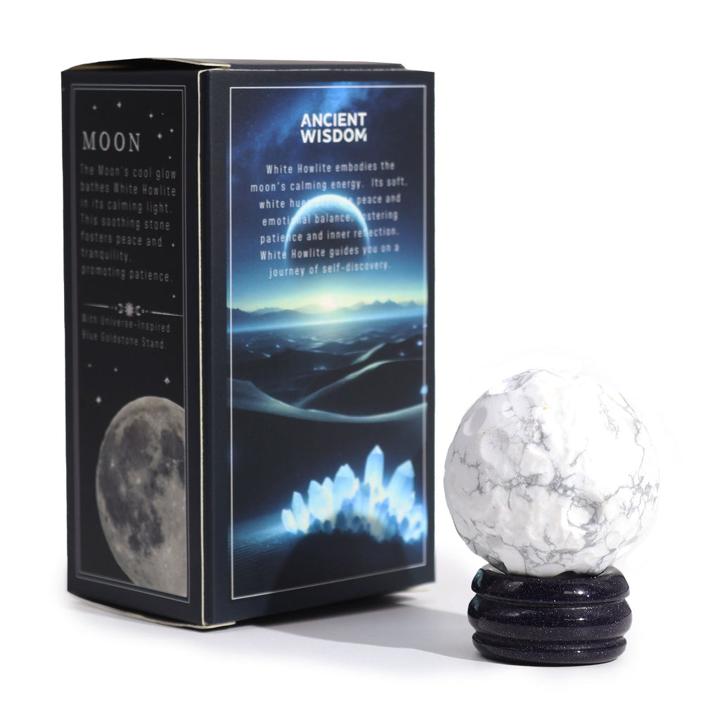 White Howlite Celestial Body - Moon