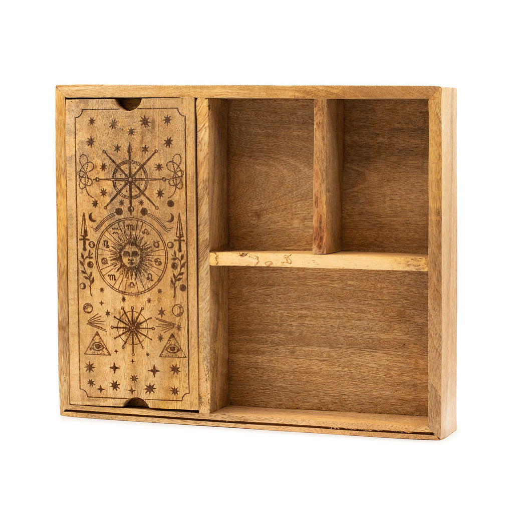 Four Section Tarot Box with Card Holder