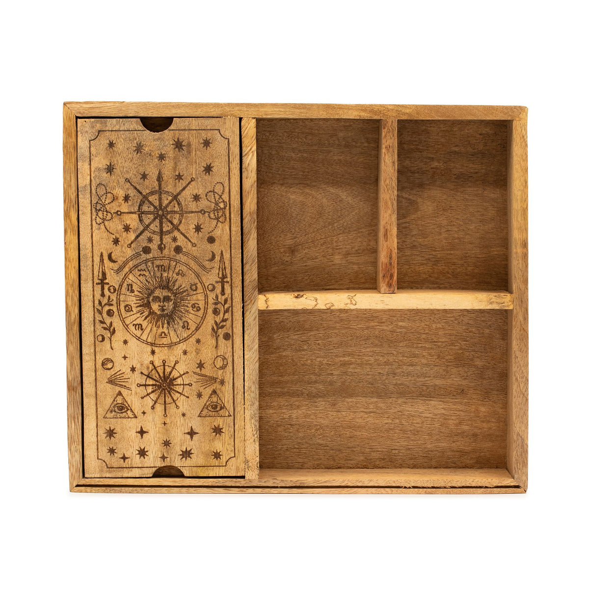 Four Section Tarot Box with Card Holder