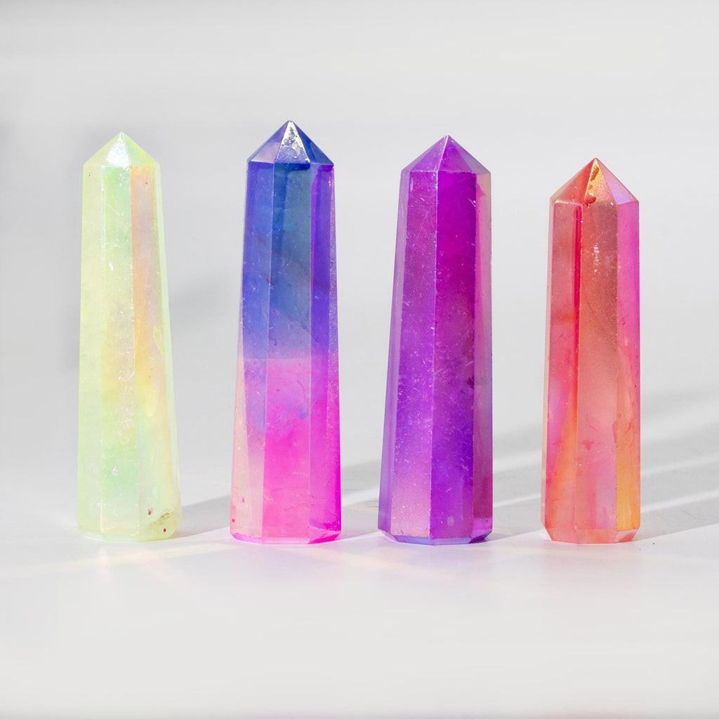Gemstone Obelisk Point approx 9cm - Aurura Crystal Quartz - Peach
