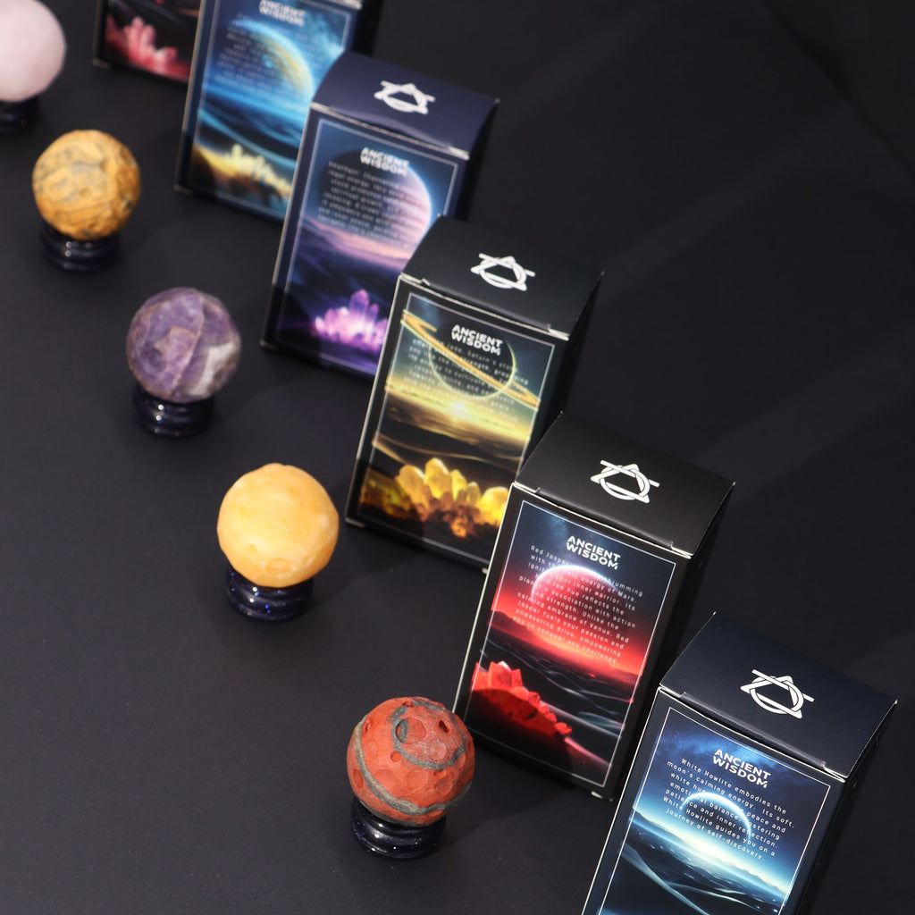 Yellow Jade Planet on a Sola Goldstone Stand - Saturn