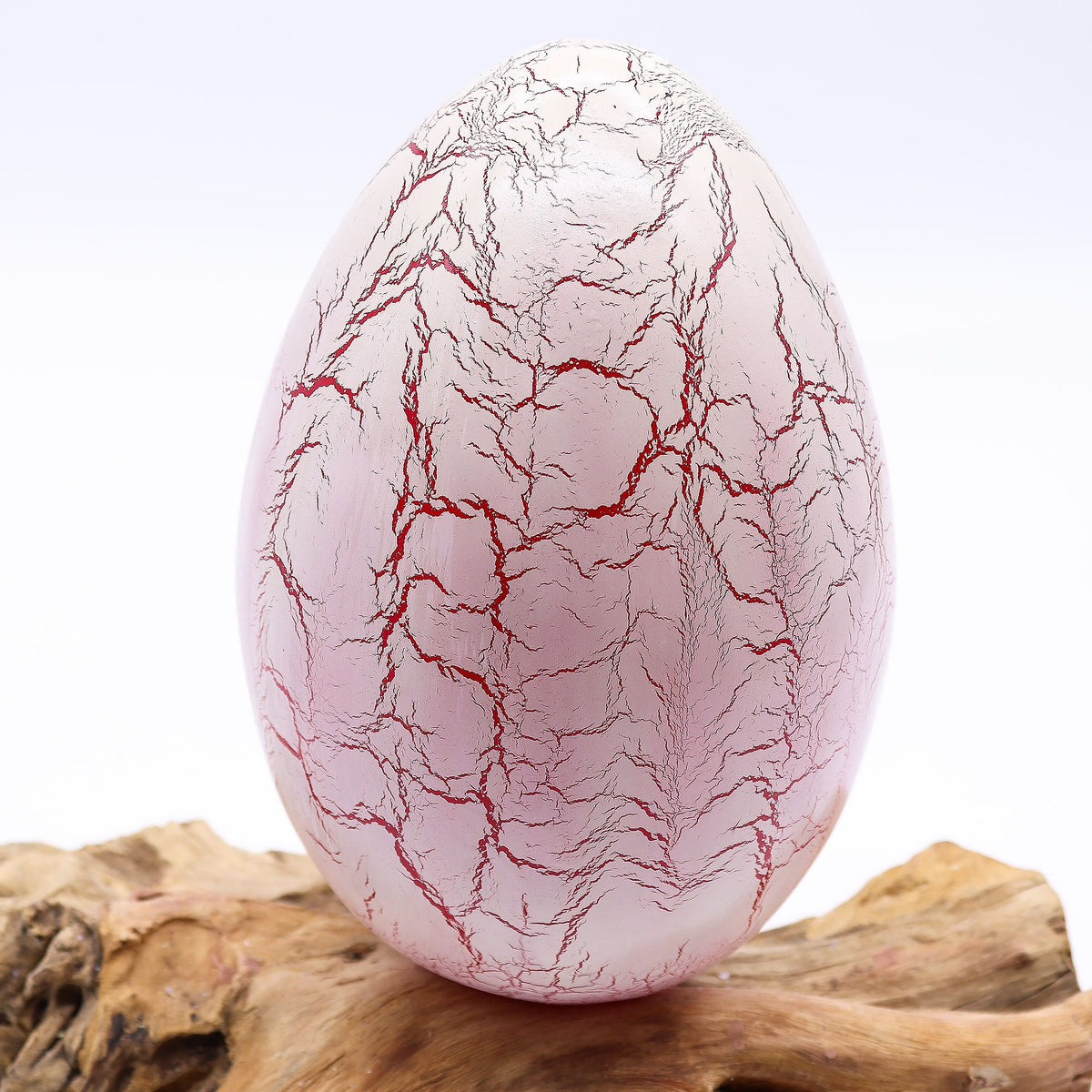 DriftGlow Lamp Crackle Fire Egg Shade - Orange