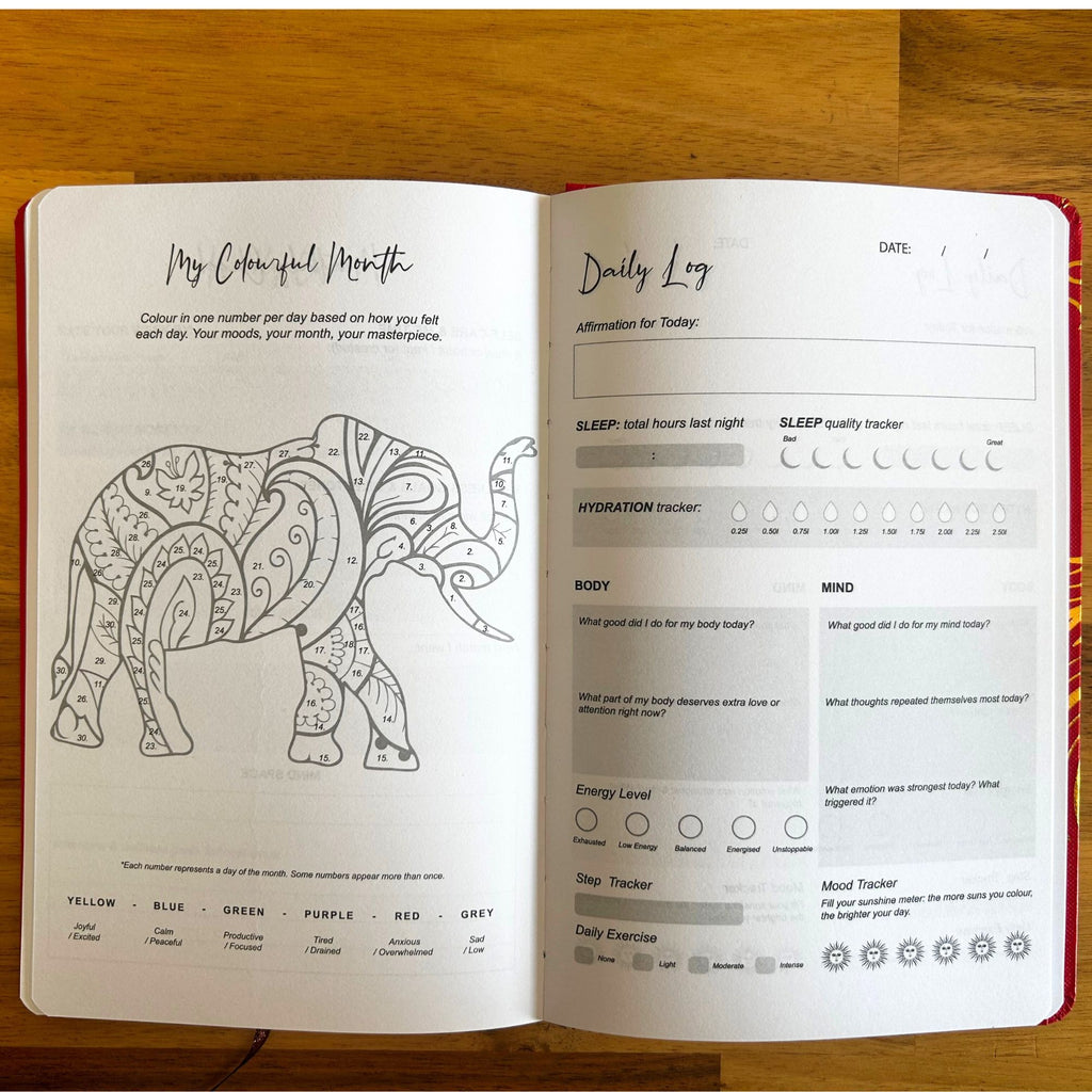White Wellness Journal - 120 pages - Rose Gold Tree of Life
