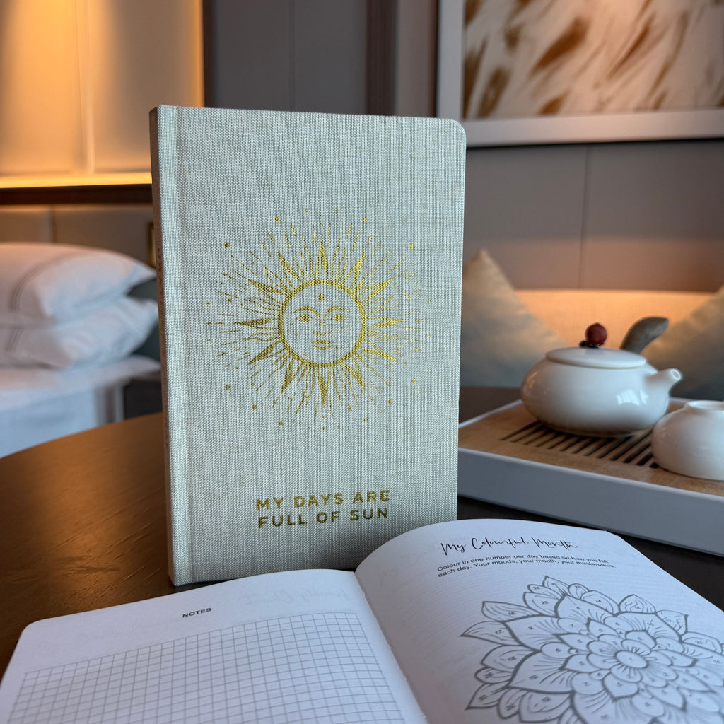 My Days are Full of Sun - Ivory Gratitude Journal with Gold Lining
