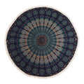 Small Mandala Roundie Cotton Art (130cm) - Peacock Blues