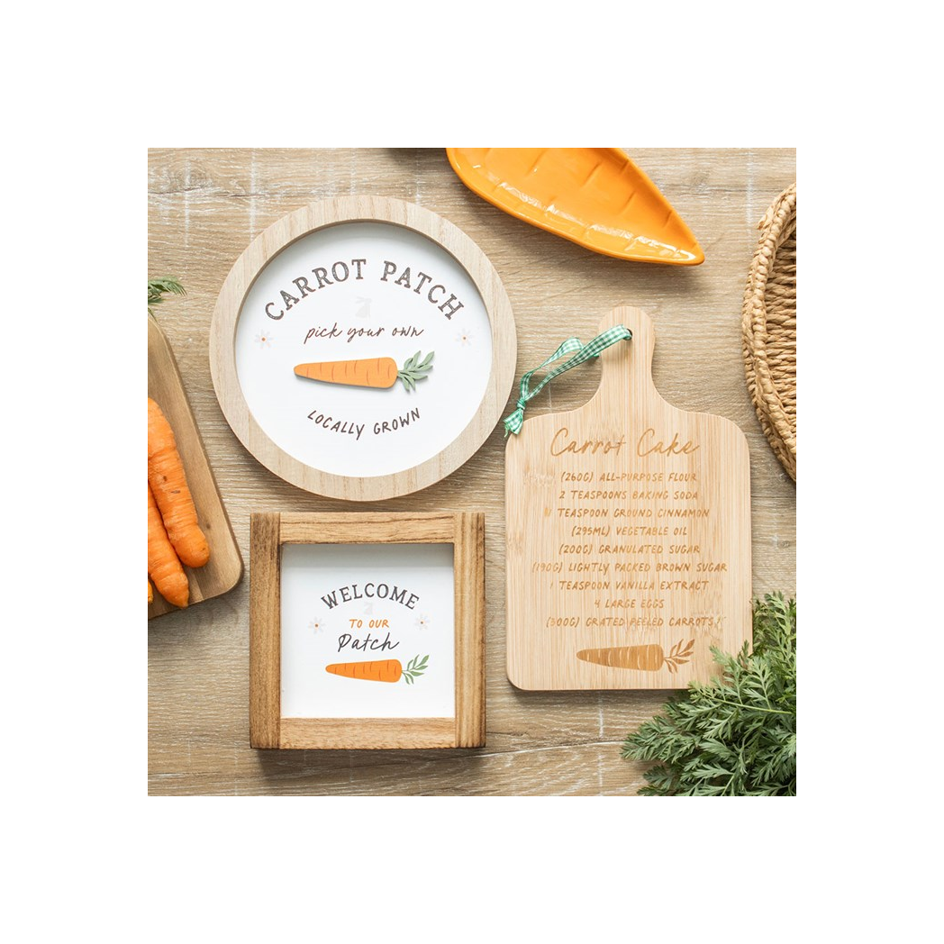 Carrot Patch Round 3D Wall Plaque