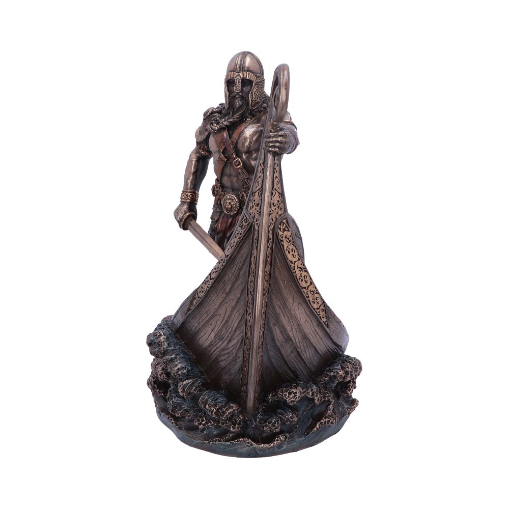 Bronzed Halvor Viking Longship Figurine