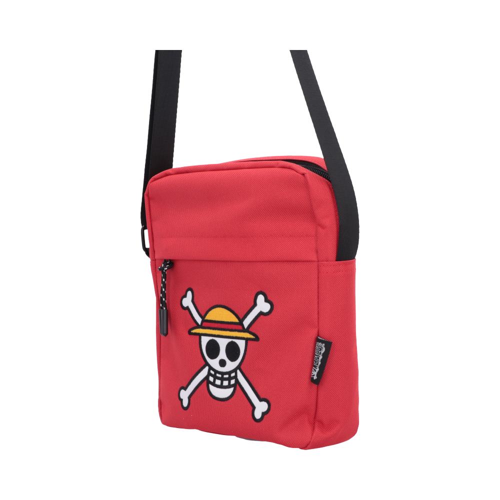 One Piece Luffy Jolly Roger Crossbody Bag in Red 22.8cm