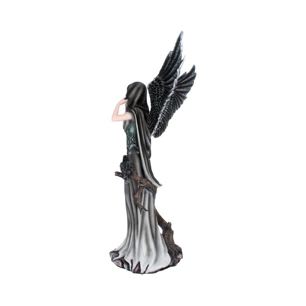Sorrel Large Dark Angel Fairy and Raven Figurine