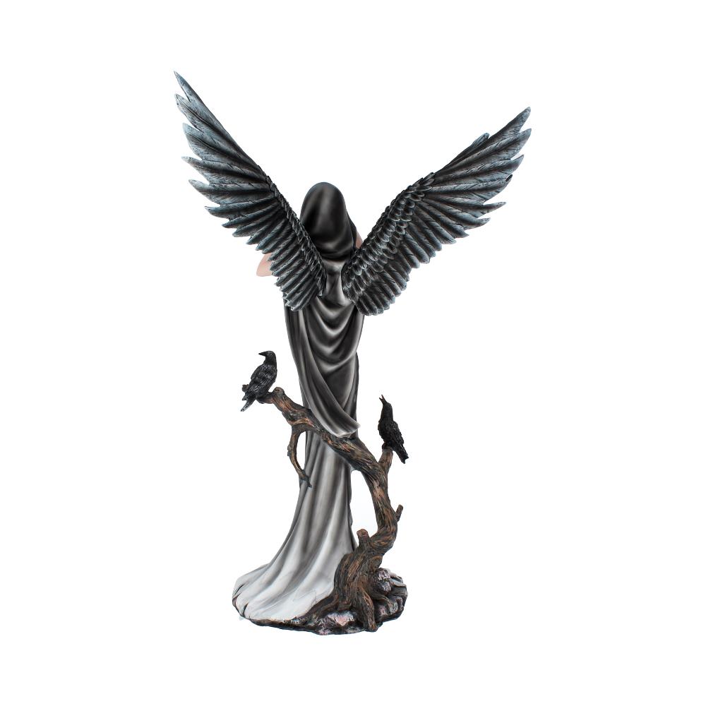 Sorrel Large Dark Angel Fairy and Raven Figurine