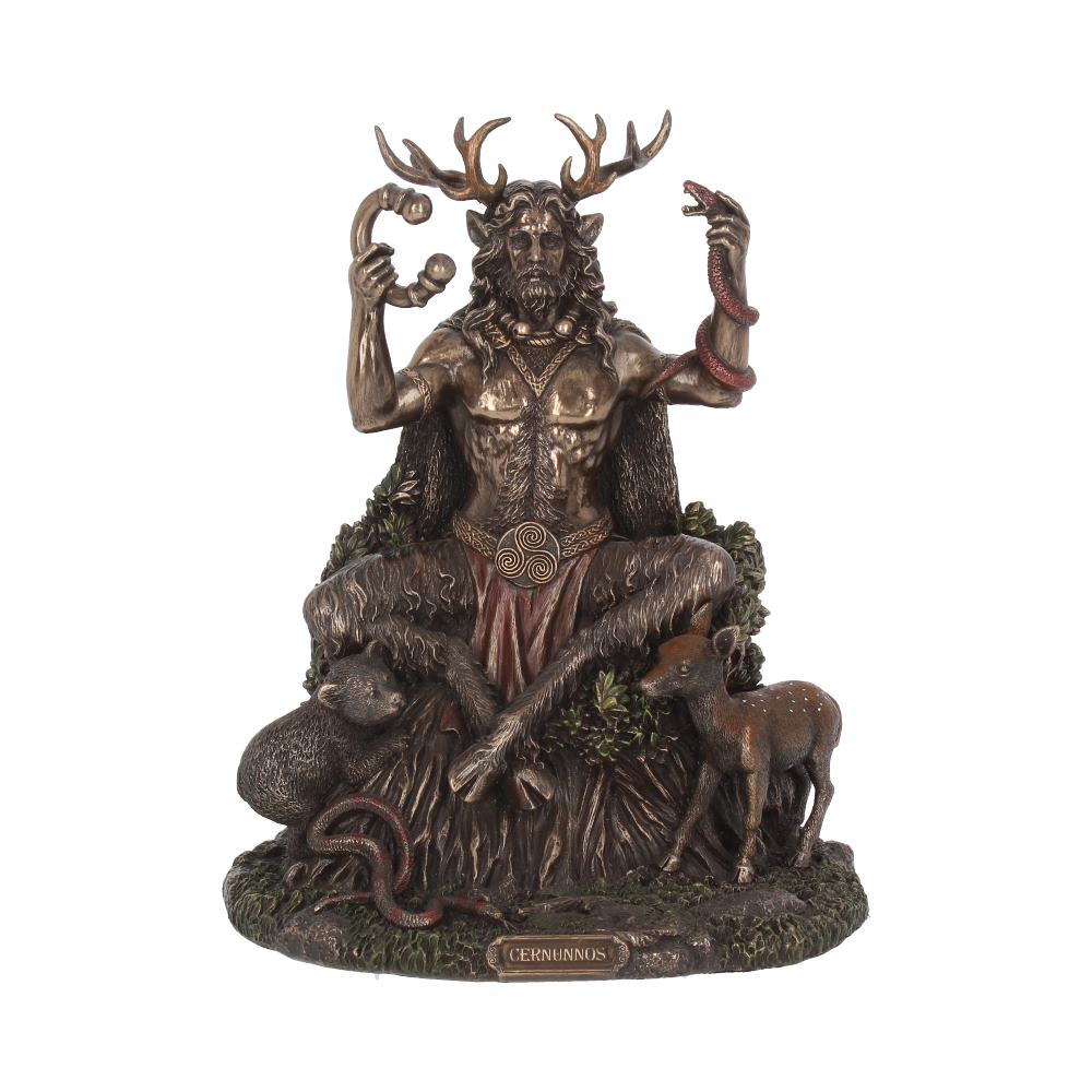 Cernunnos and Animals Horned God Bronze Figurine