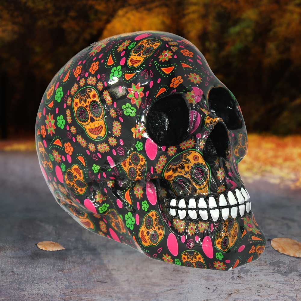 Viva!  Day of the Dead Print Skull 19cm