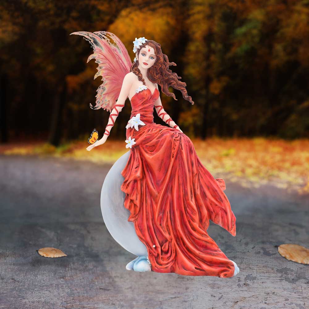 Nene Thomas Crimsonlily Red Moon Fairy and Butterfly Companion Figurine