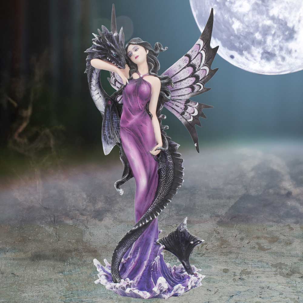 Guardians Embrace Figurine Dark Fairy Dragon Ornament
