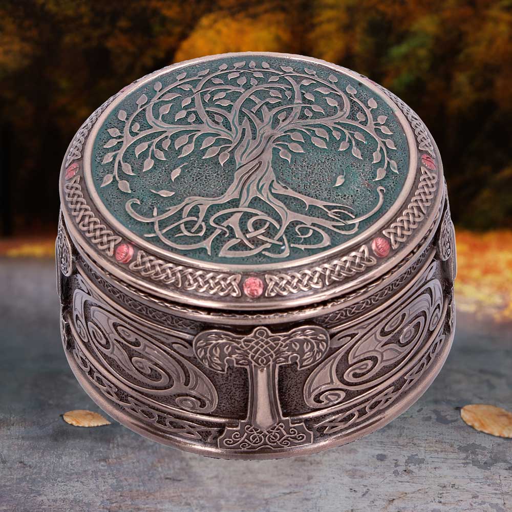 Round Tree of Life Celtic Trinket Box