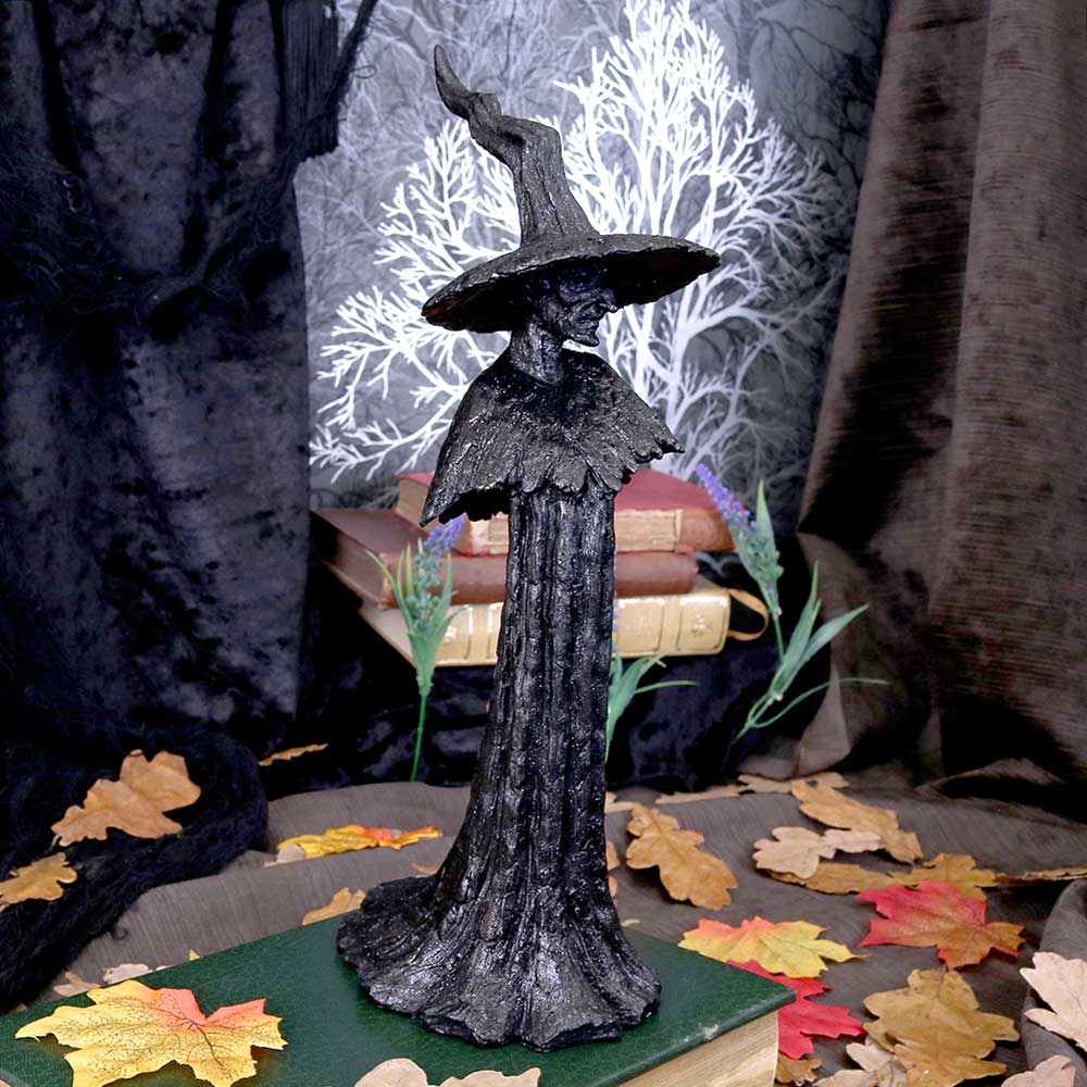 Talyse Black Glittered Forest Witch Ornament