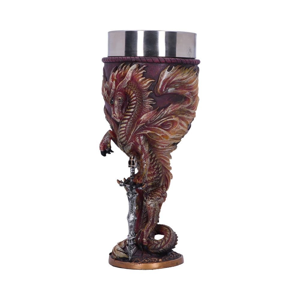 Ruth Thompson Flame Blade Red Fire Dragon Goblet Glass