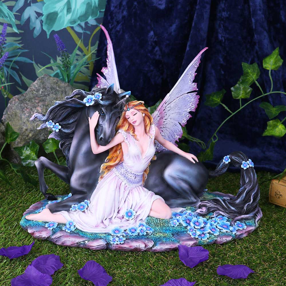 Spirit Bond Purple Pink Unicorn Fairy Companion Figurine