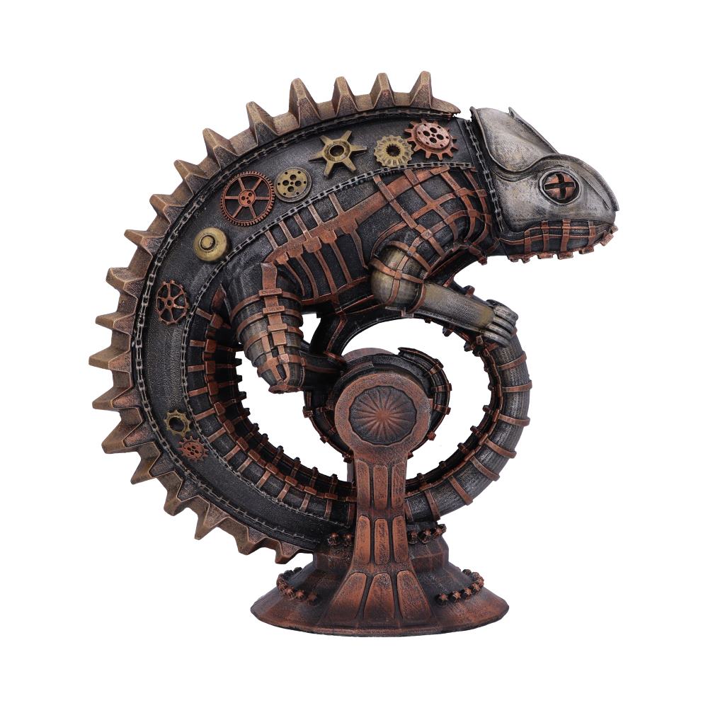 Bronze Mechanical Chameleon Steampunk Lizard Figurine