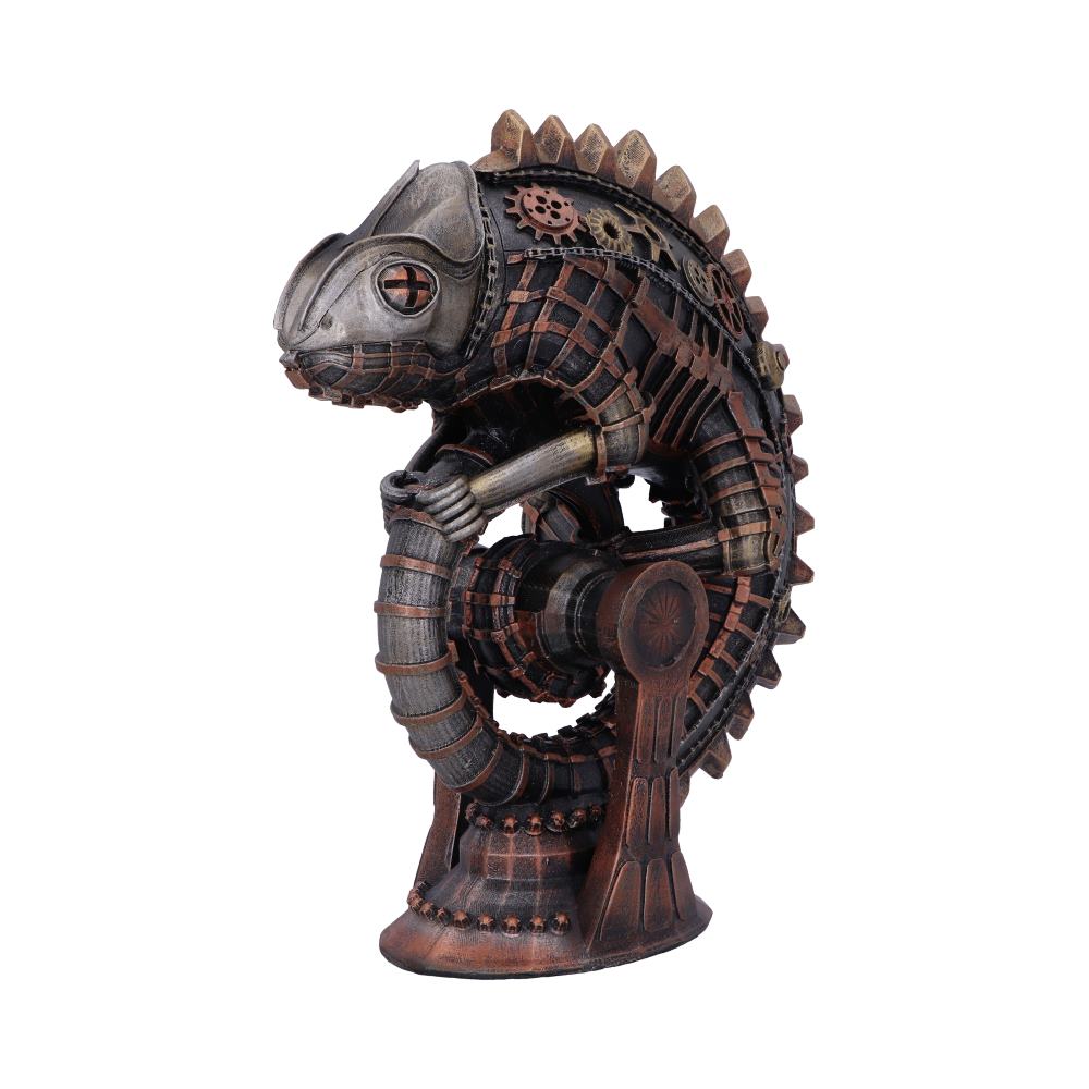 Bronze Mechanical Chameleon Steampunk Lizard Figurine