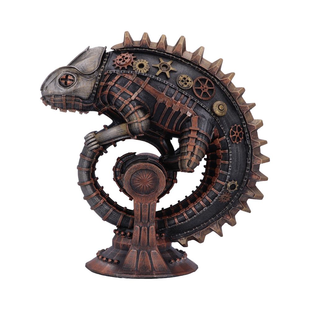 Bronze Mechanical Chameleon Steampunk Lizard Figurine