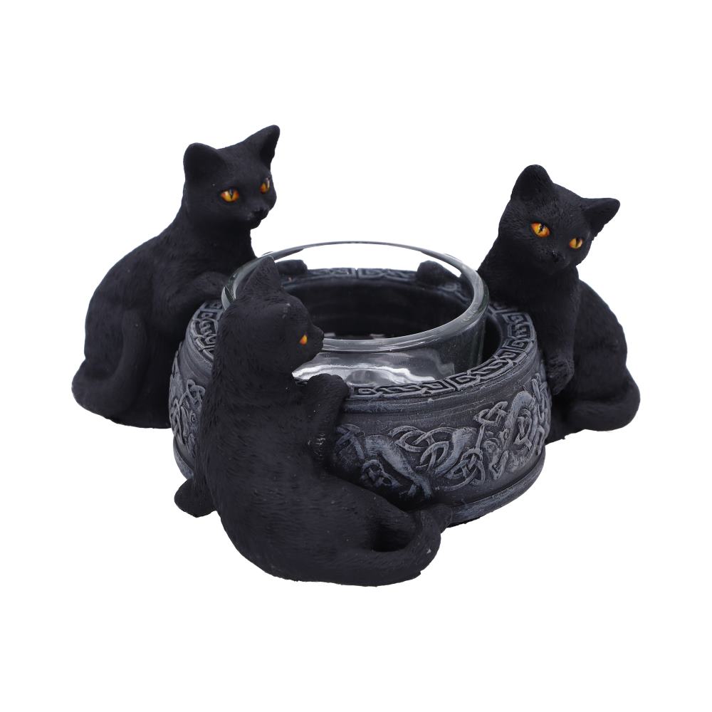 Familiar Trio Cat Tea Light Holder 10cm