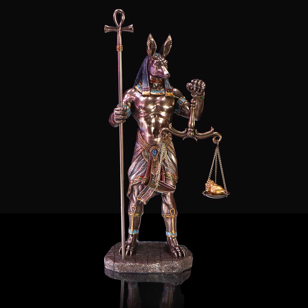 Bronzed Anubis Figurine  Guardian of the Tombs, Symbol of Justice