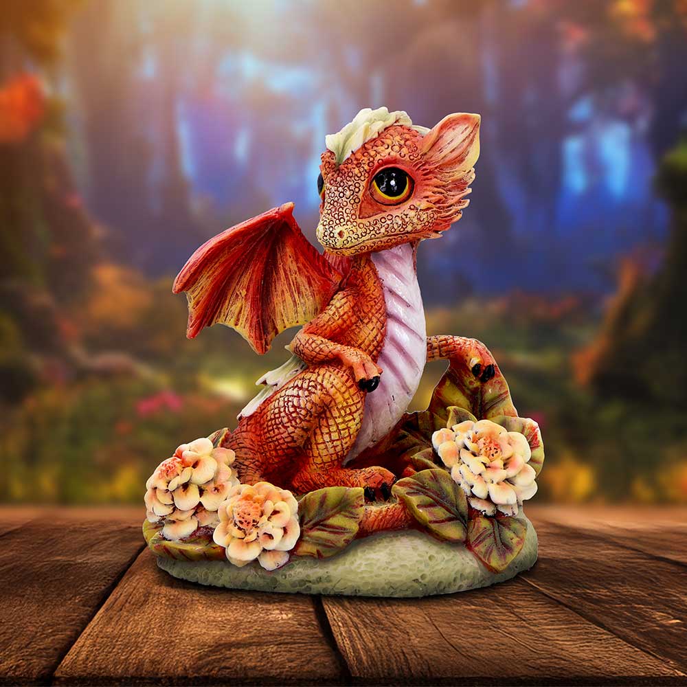 Marigold Flower Dragon Figurine