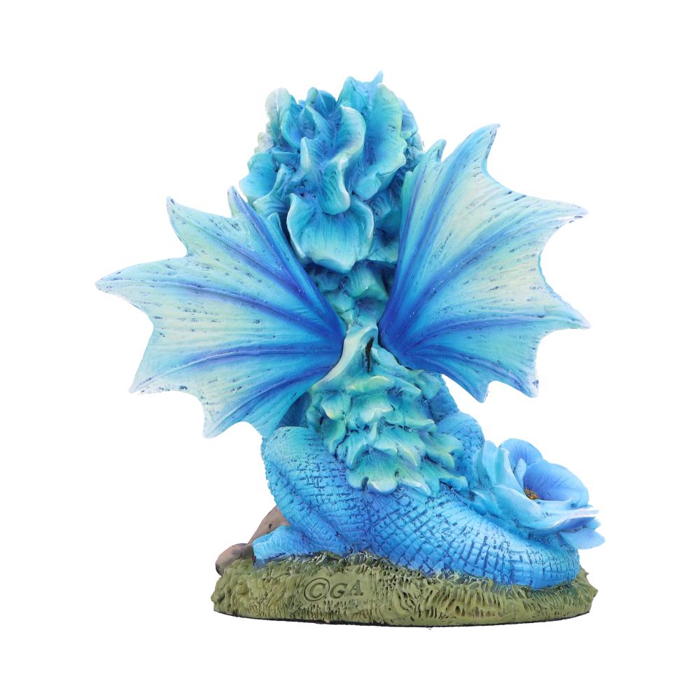 Blue Poppy Flower Dragon Figurine