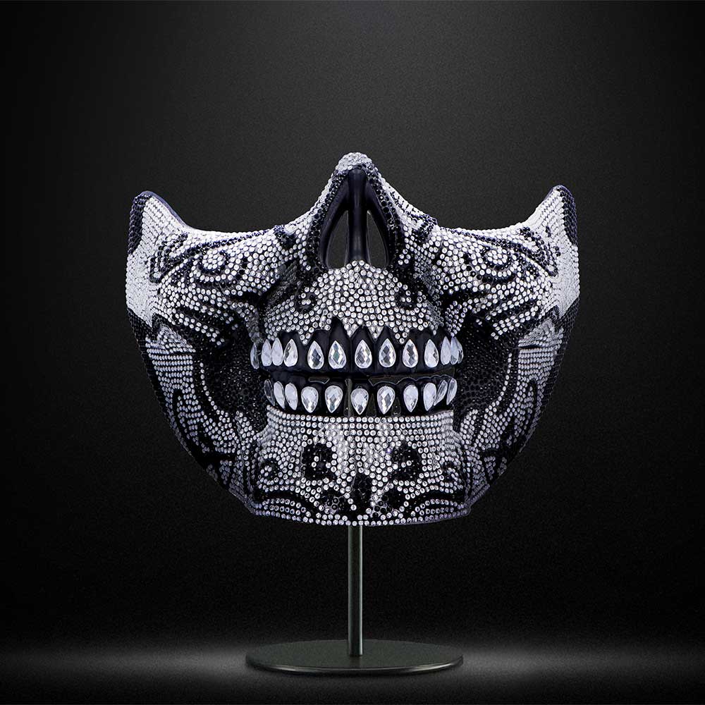 Fancy Dress Jewelled Masquerade Mask Cosplay (Silver)