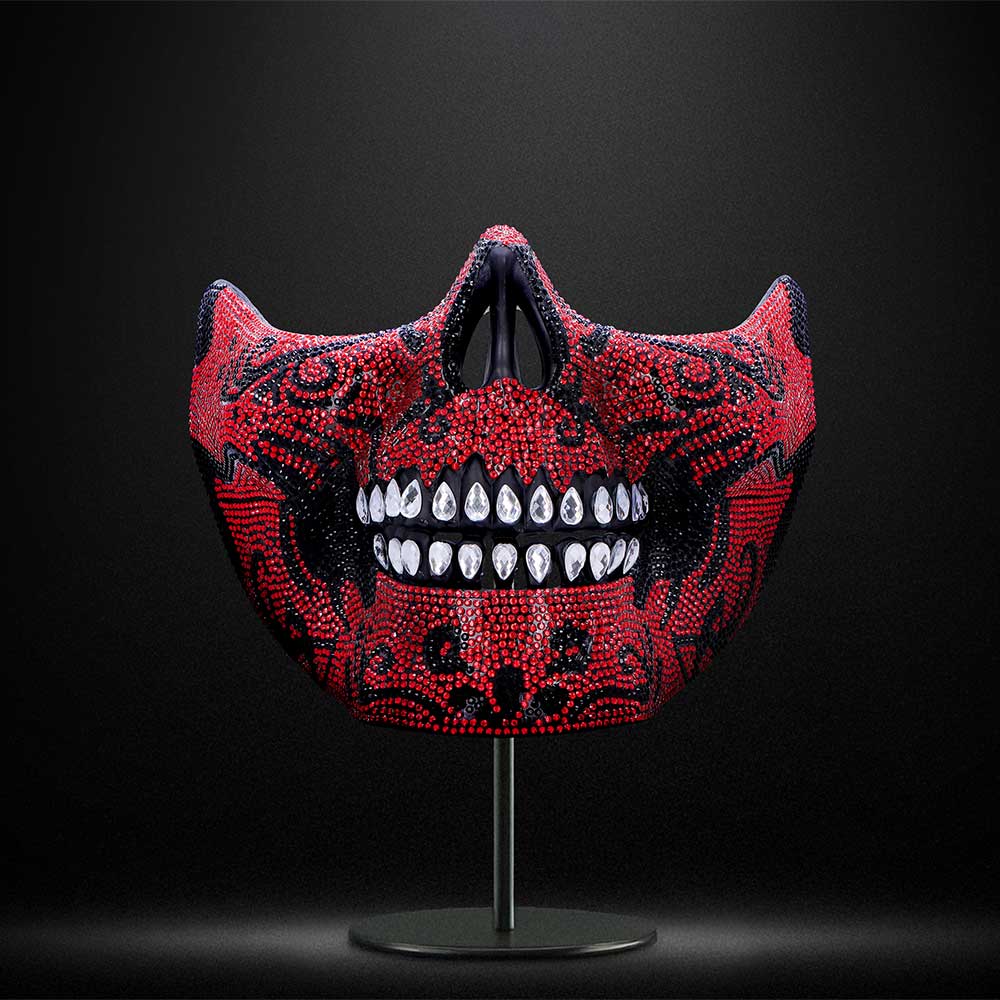 Fancy Dress Jewelled Masquerade Mask Cosplay (Red)