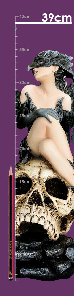 Riven  Gothic Winged Figurine on Skull Base