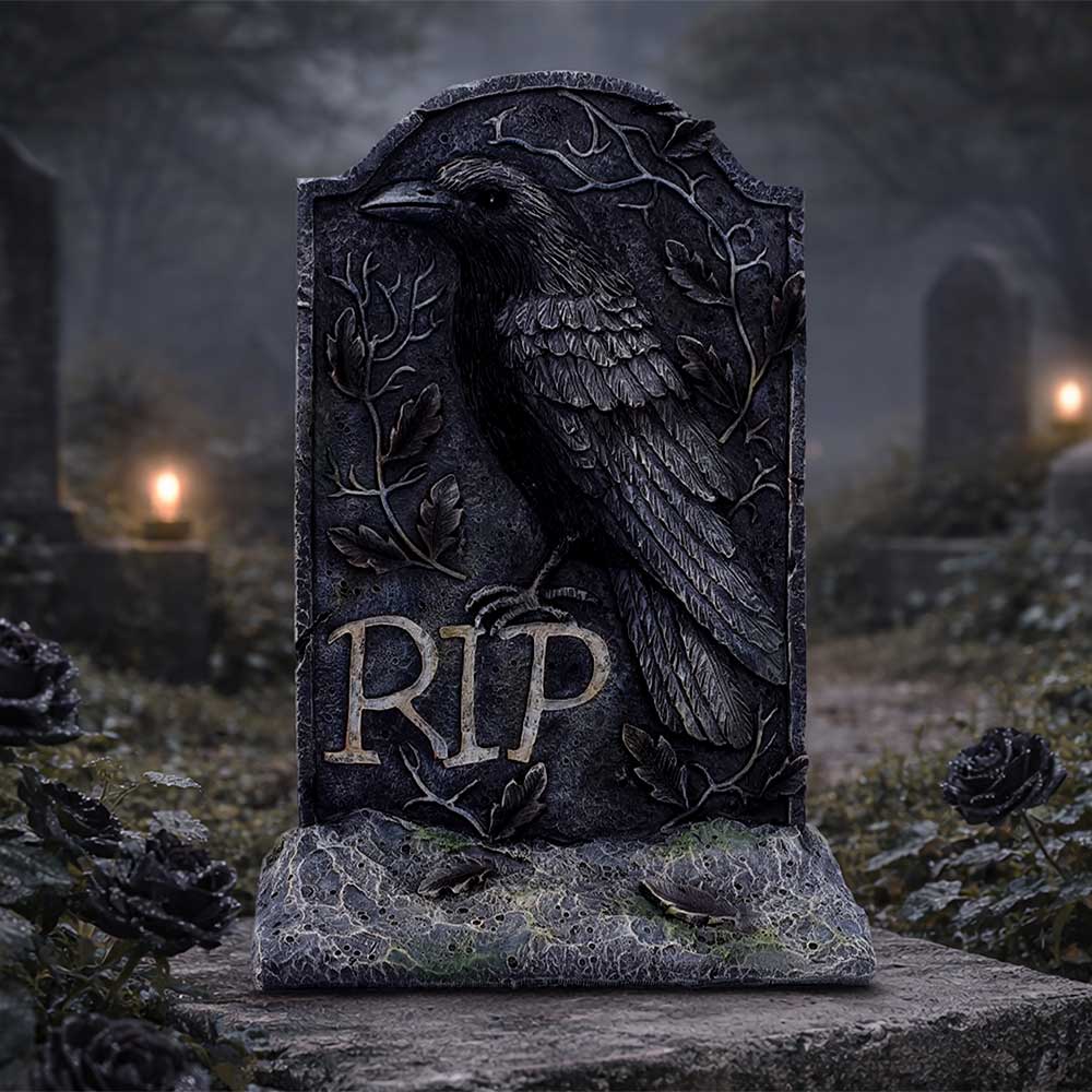 The Last Perch Gothic Raven Gravestone 25.3cm
