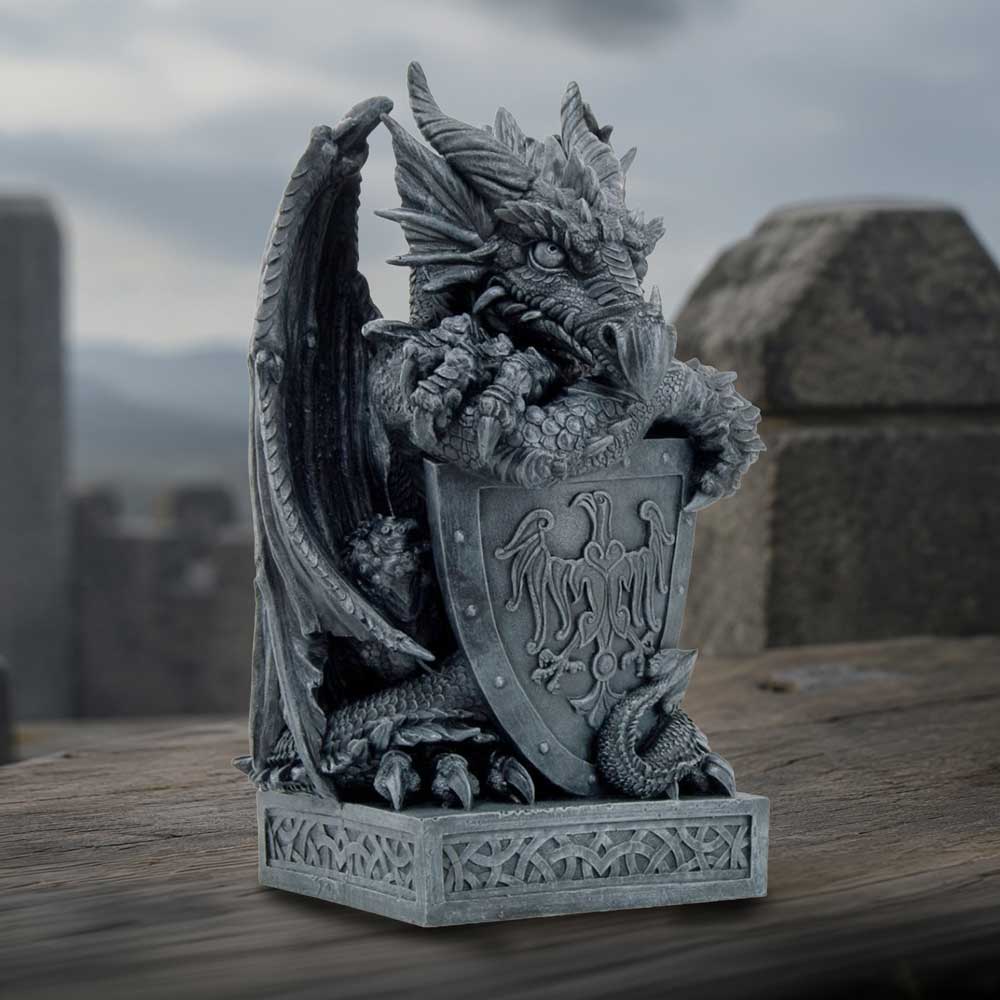 Ironshield Guardian Dragon Figurine 40.2cm